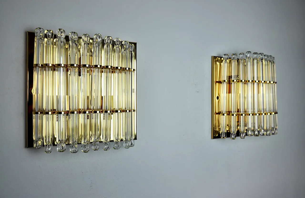 Pair of blown glass Regency wall lights, 1980s 5