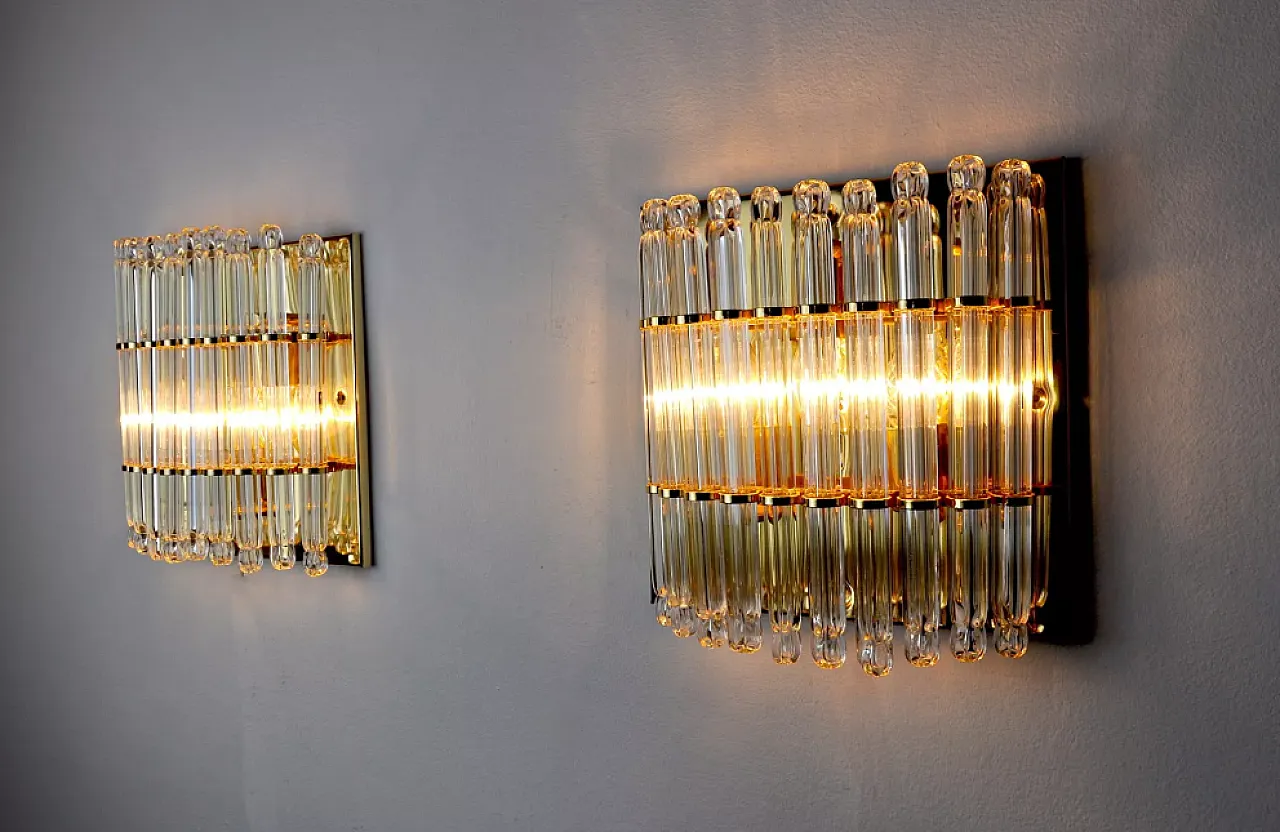 Pair of blown glass Regency wall lights, 1980s 7