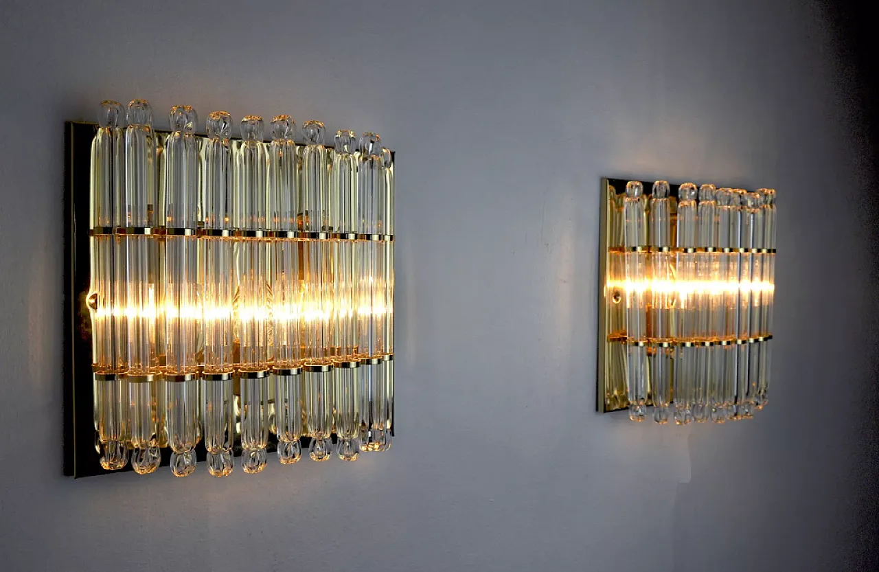 Pair of blown glass Regency wall lights, 1980s 8