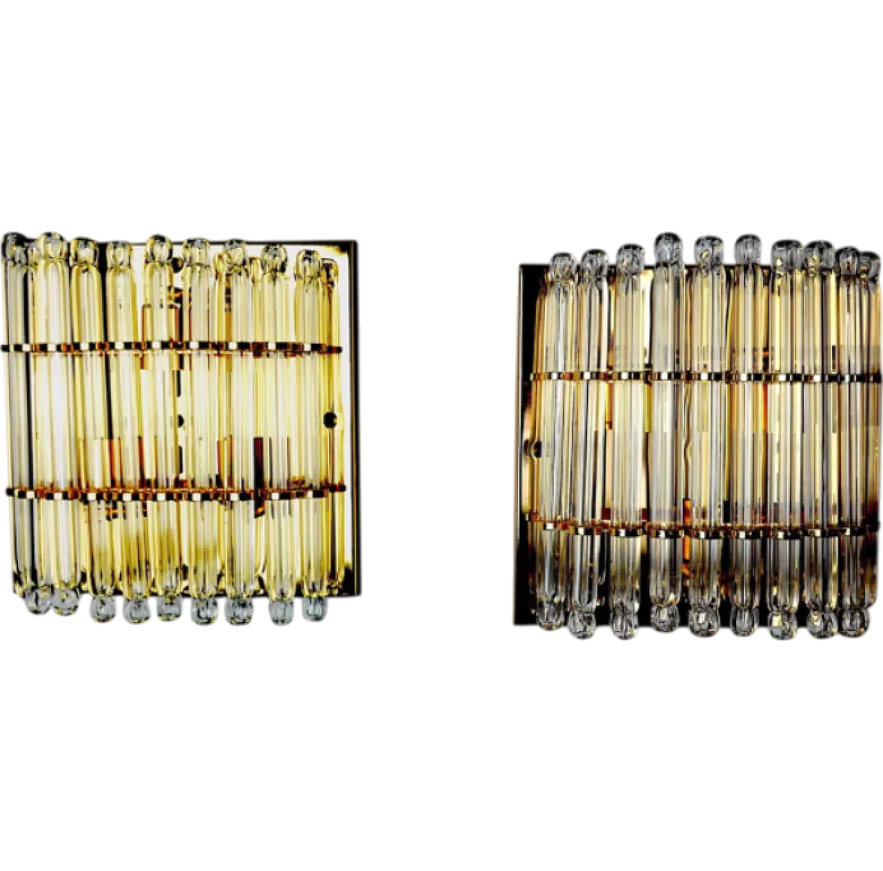 Pair of blown glass Regency wall lights, 1980s 10