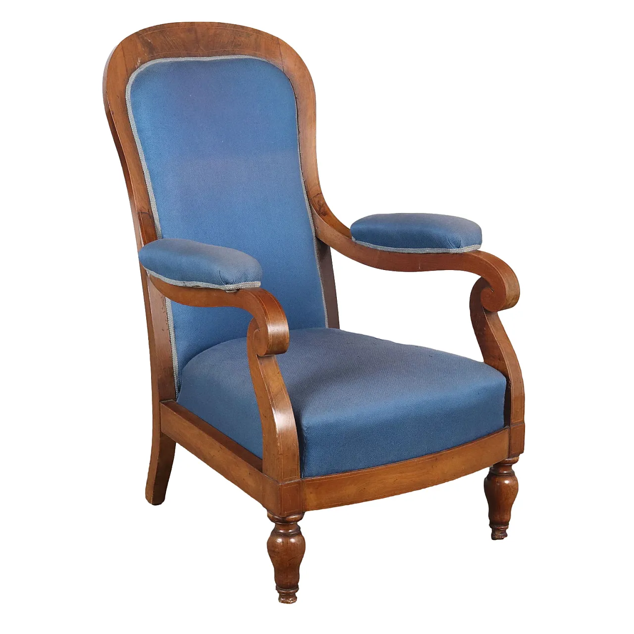 Louis Philippe fabric and walnut armchair, 19th century 1