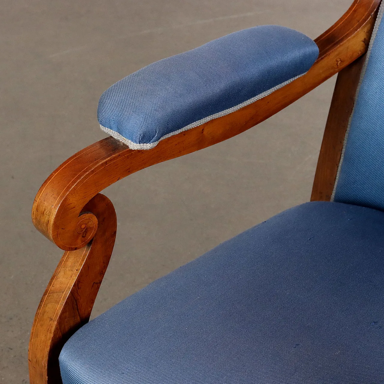 Louis Philippe fabric and walnut armchair, 19th century 4