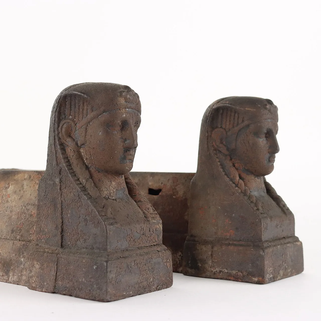 Pair of iron halos with faces of pharaohs, late 19th century 3