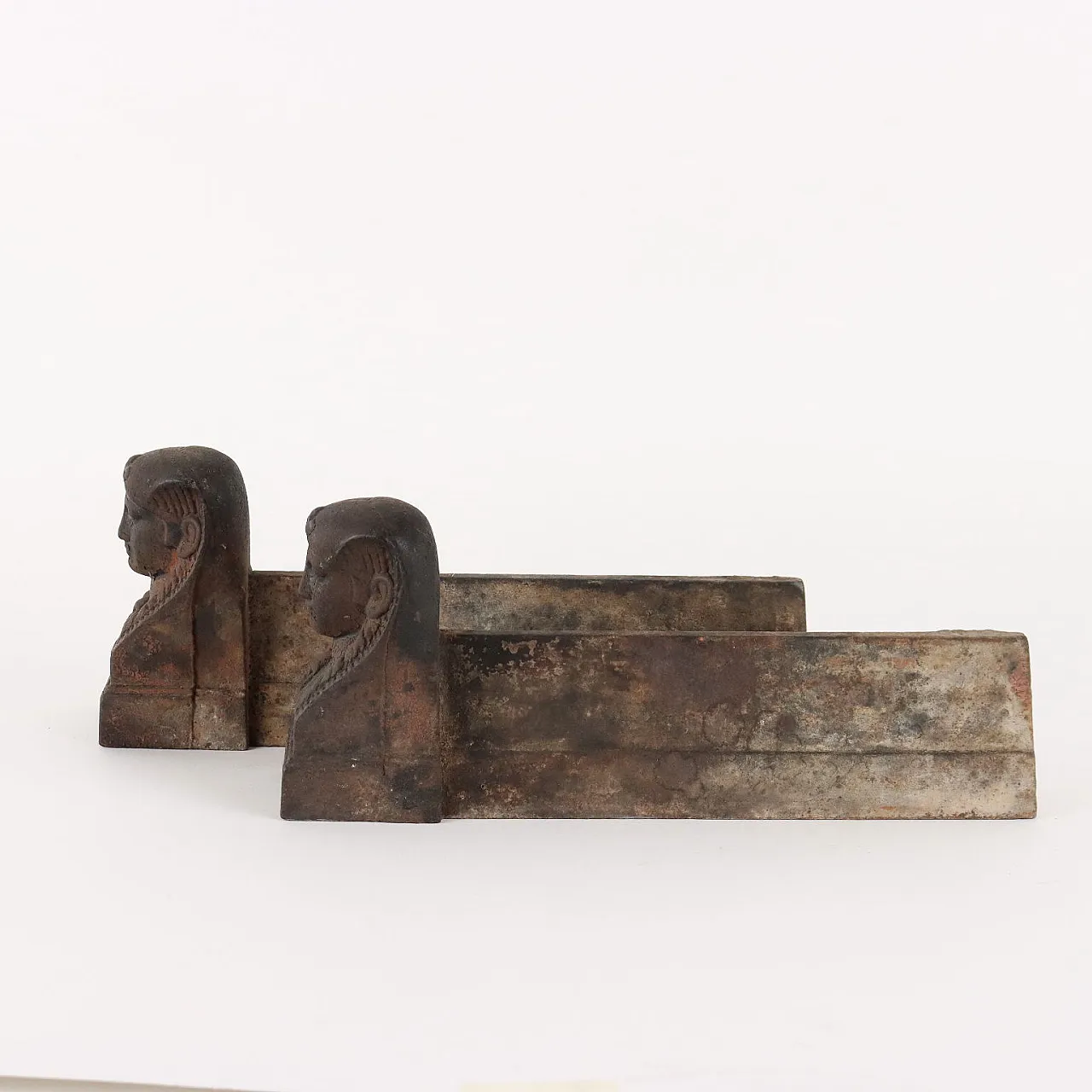 Pair of iron halos with faces of pharaohs, late 19th century 6