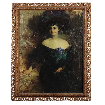 Female portrait by Mario Moretti Foggia, oil on canvas, 20th century