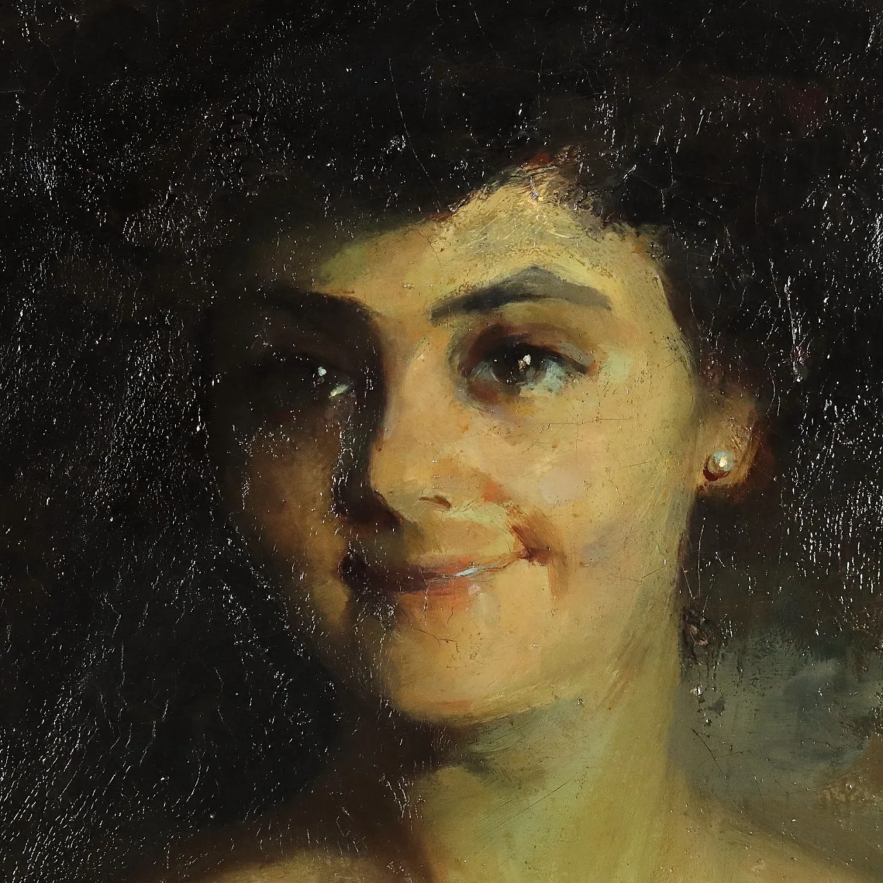 Female portrait by Mario Moretti Foggia, oil on canvas, 20th century 4