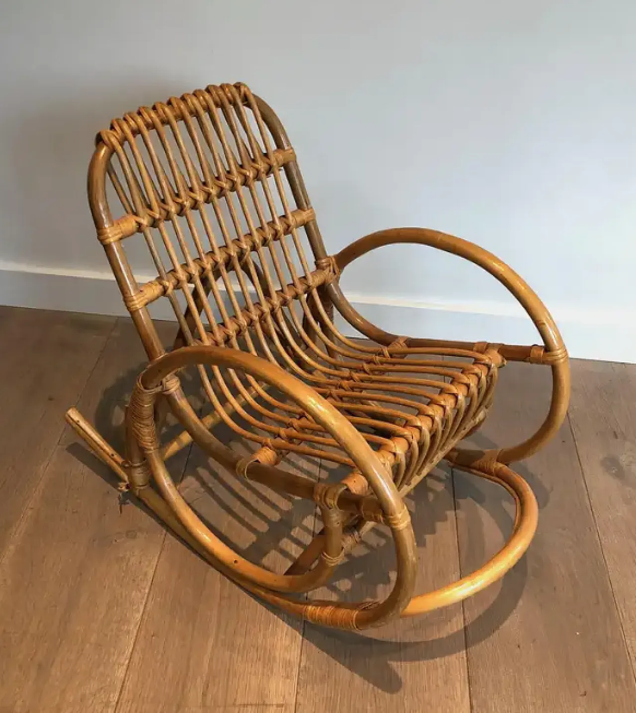 Children rattan rocking chair, 1970s 2