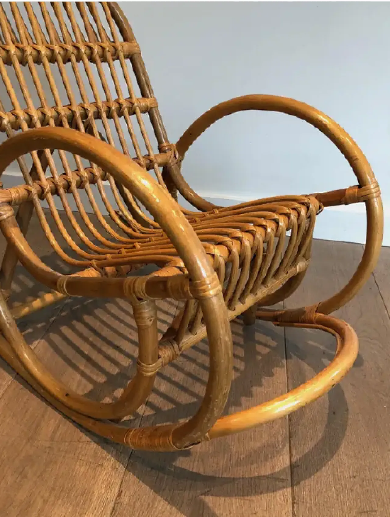 Children rattan rocking chair, 1970s 7