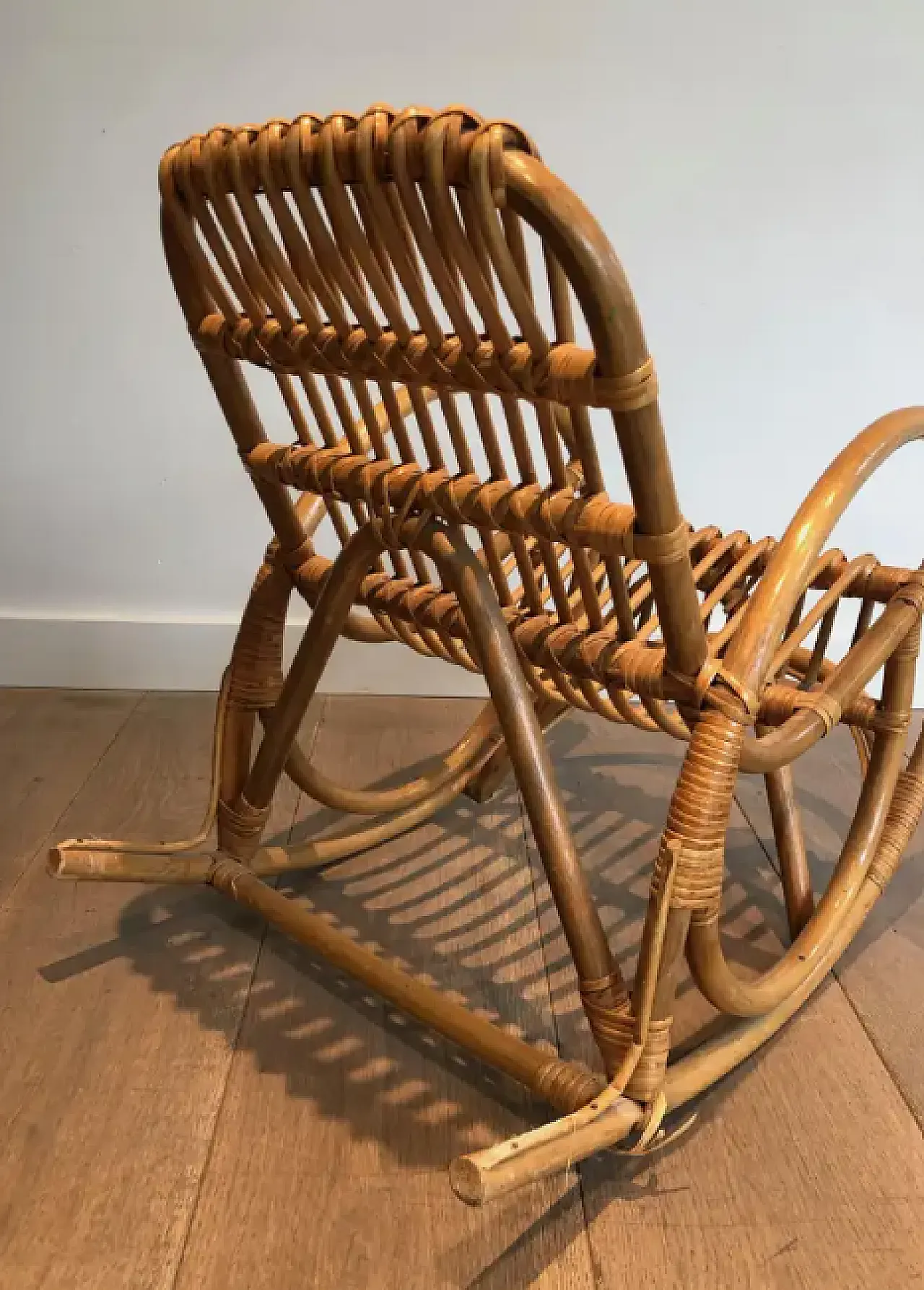 Children rattan rocking chair, 1970s 8