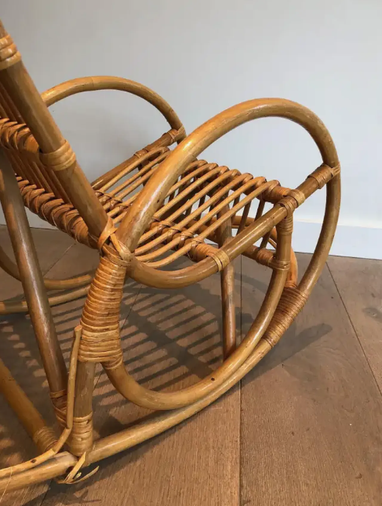 Children rattan rocking chair, 1970s 9