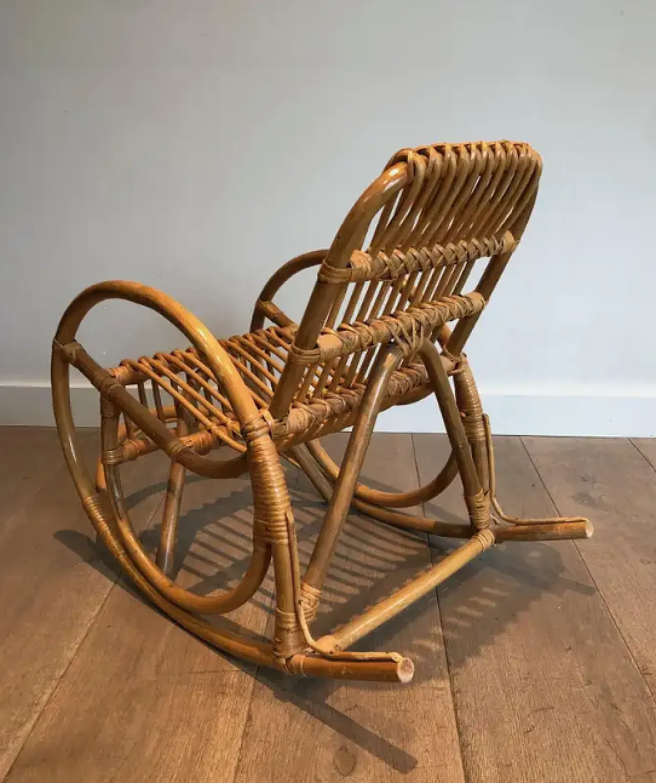 Children rattan rocking chair, 1970s 10