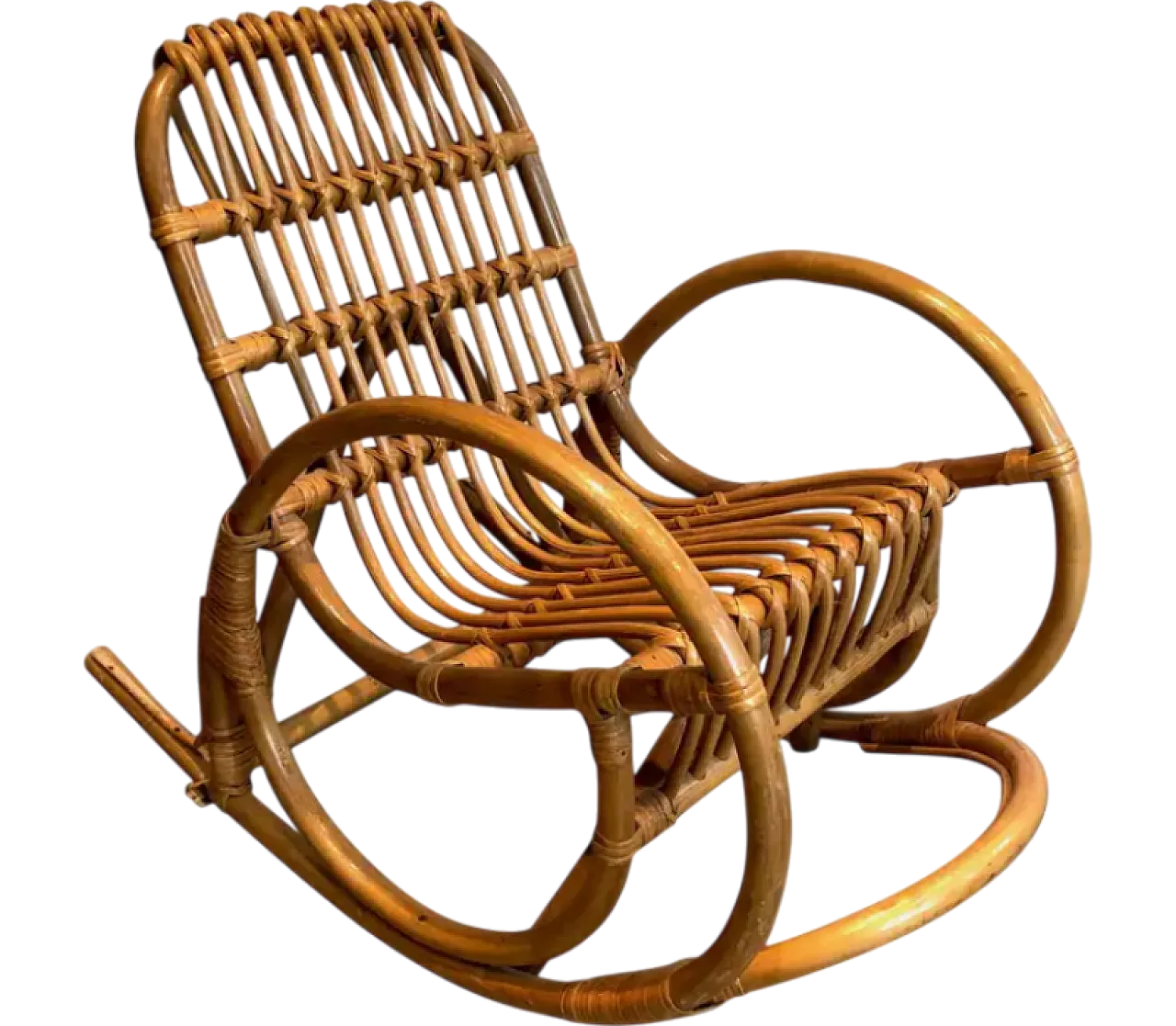 Children rattan rocking chair, 1970s 15