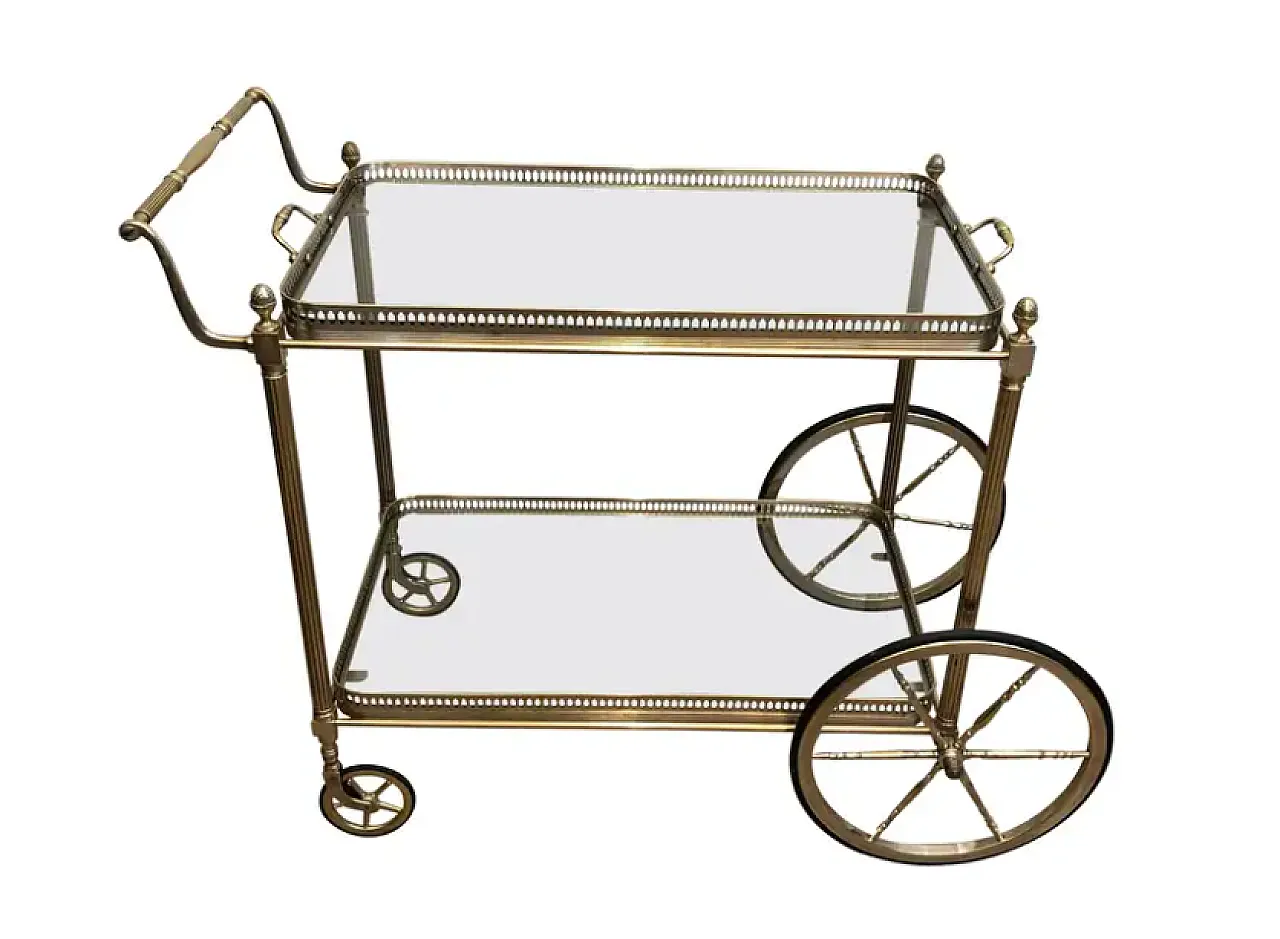 Silver-plated brass drink trolley by Maison Bagués, 1940s 1