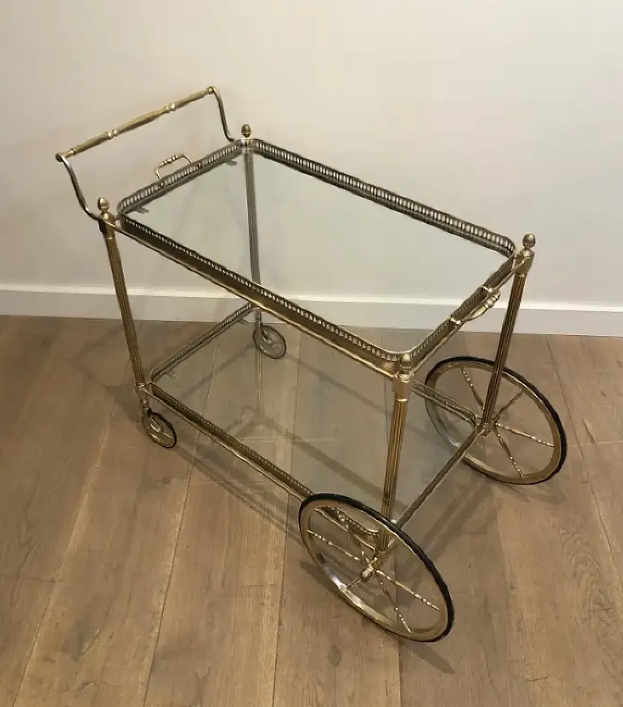 Silver-plated brass drink trolley by Maison Bagués, 1940s 2