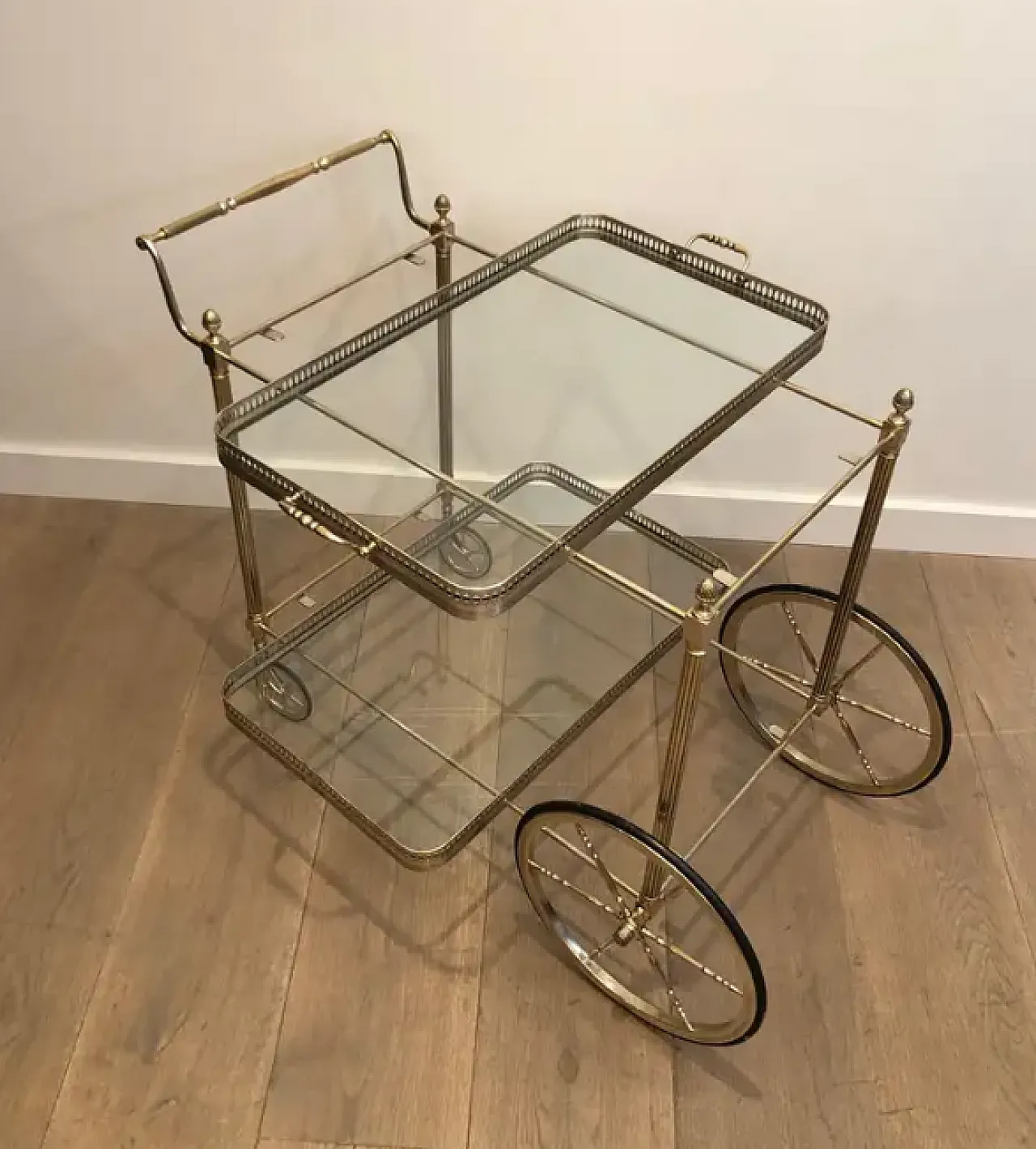 Silver-plated brass drink trolley by Maison Bagués, 1940s 3