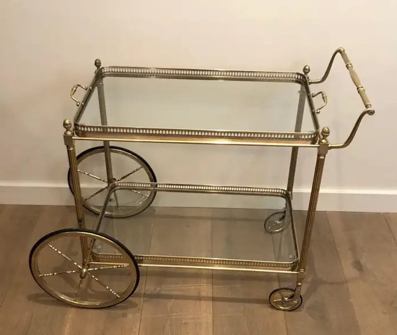 Silver-plated brass drink trolley by Maison Bagués, 1940s 9