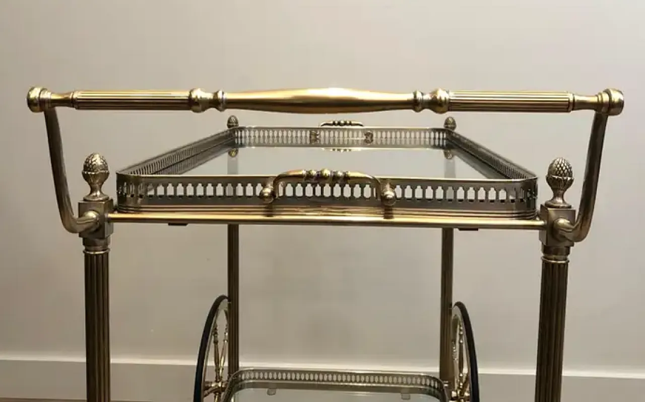 Silver-plated brass drink trolley by Maison Bagués, 1940s 10