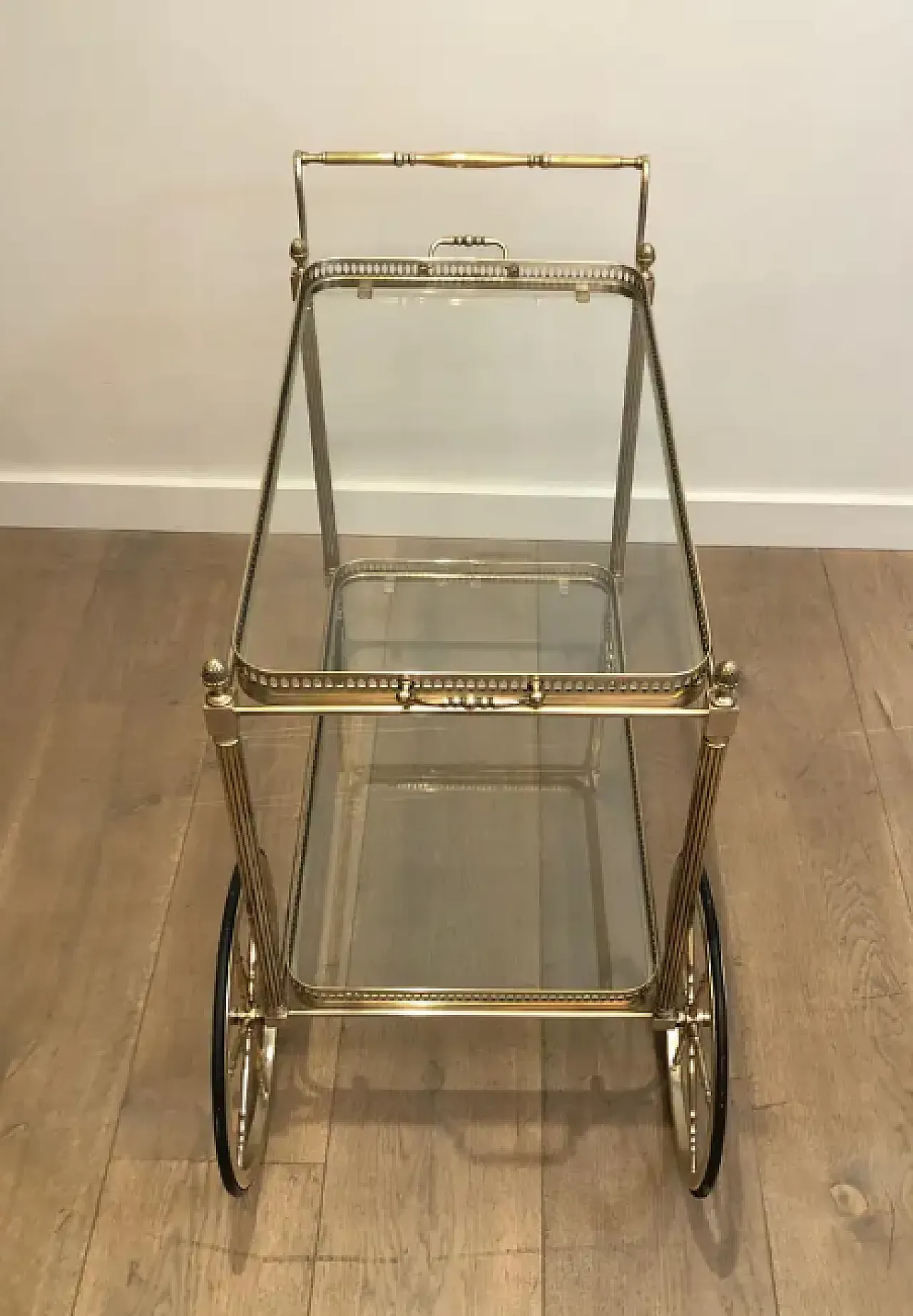 Silver-plated brass drink trolley by Maison Bagués, 1940s 11