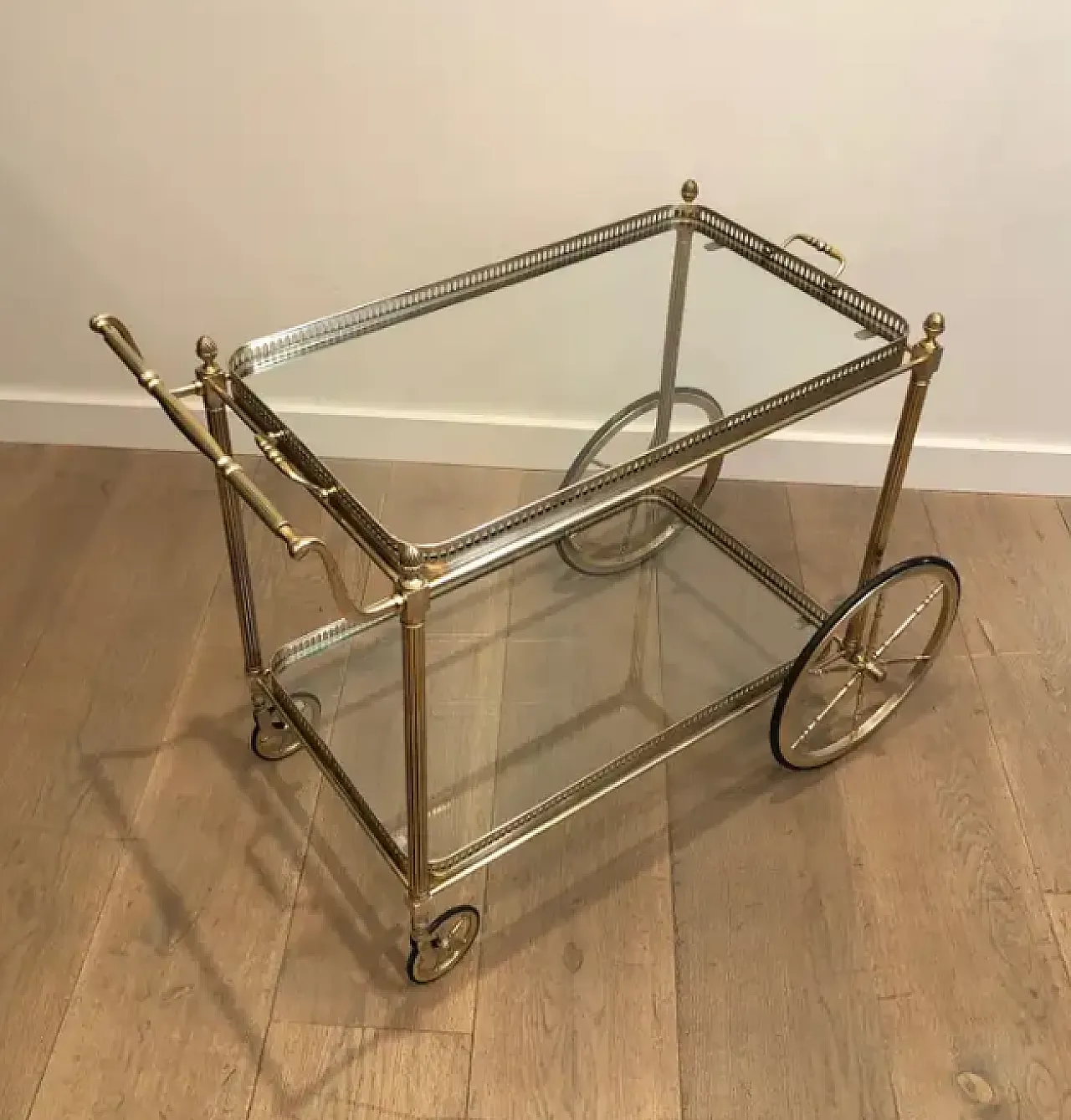 Silver-plated brass drink trolley by Maison Bagués, 1940s 12