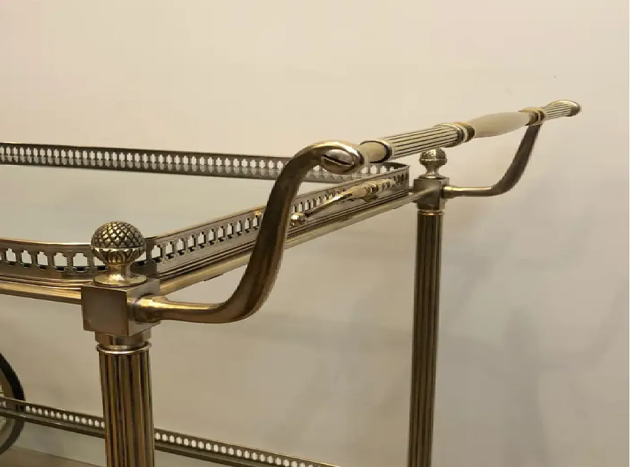 Silver-plated brass drink trolley by Maison Bagués, 1940s 17