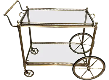 Silver-plated brass drink trolley by Maison Bagués, 1940s