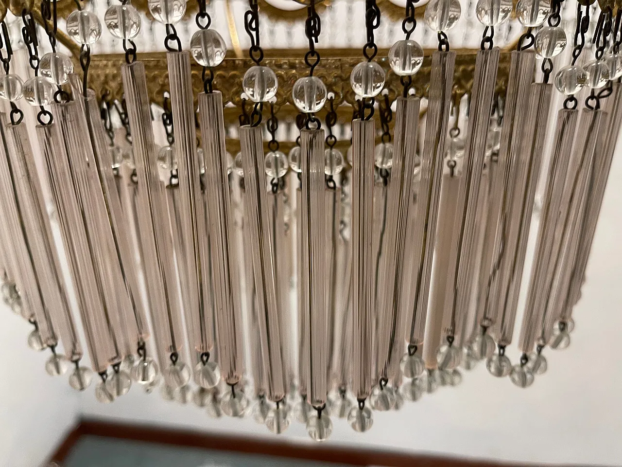 Pink Murano Glass Rod Chandelier 12