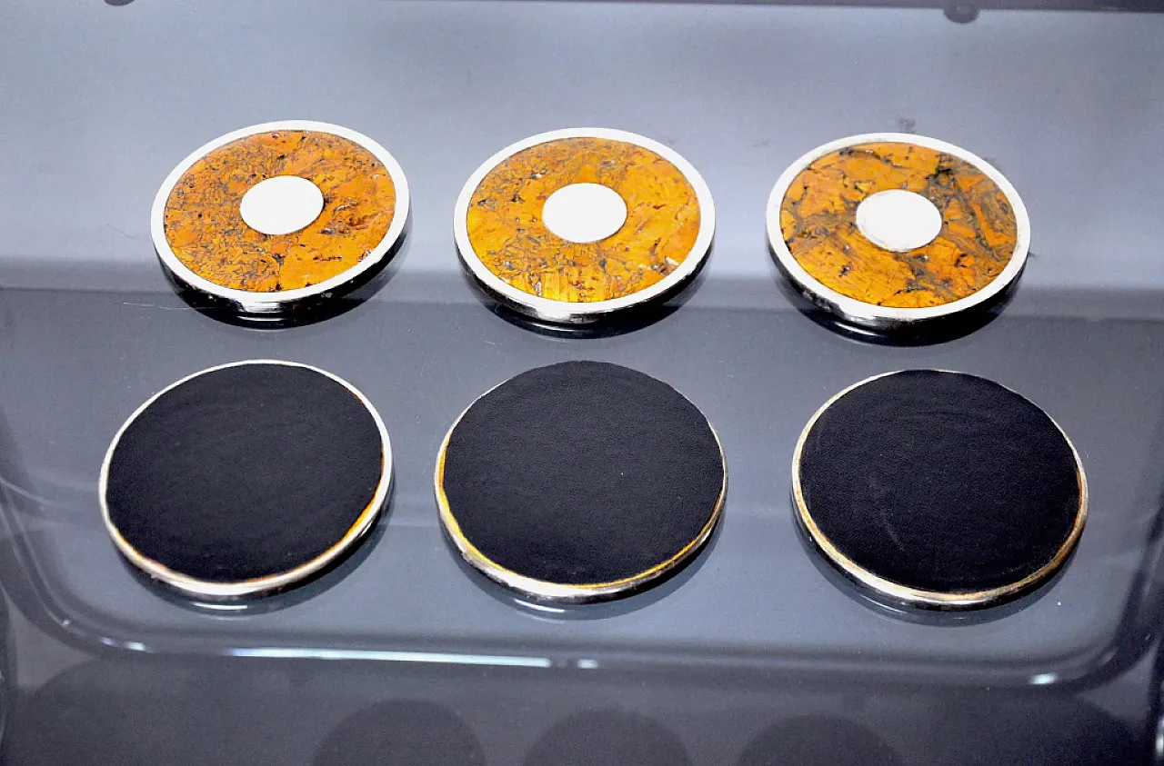 6 metal coasters by Valenti, 1970s 5