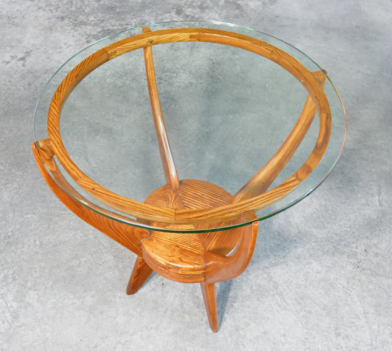 Wood and glass coffee table, 1950s 2