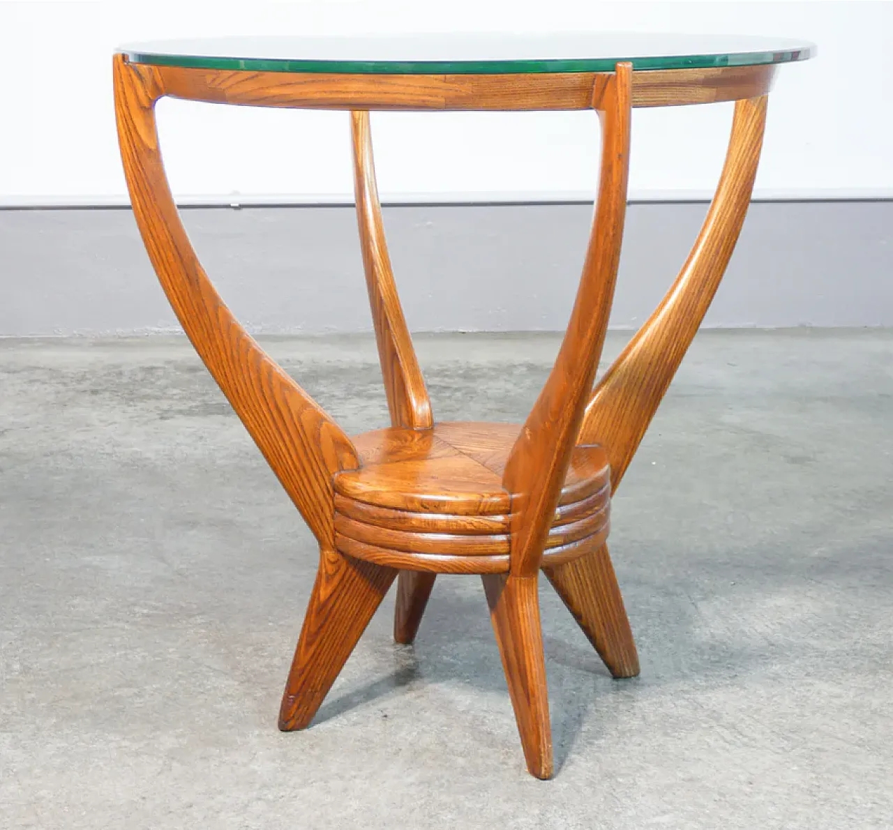 Wood and glass coffee table, 1950s 4