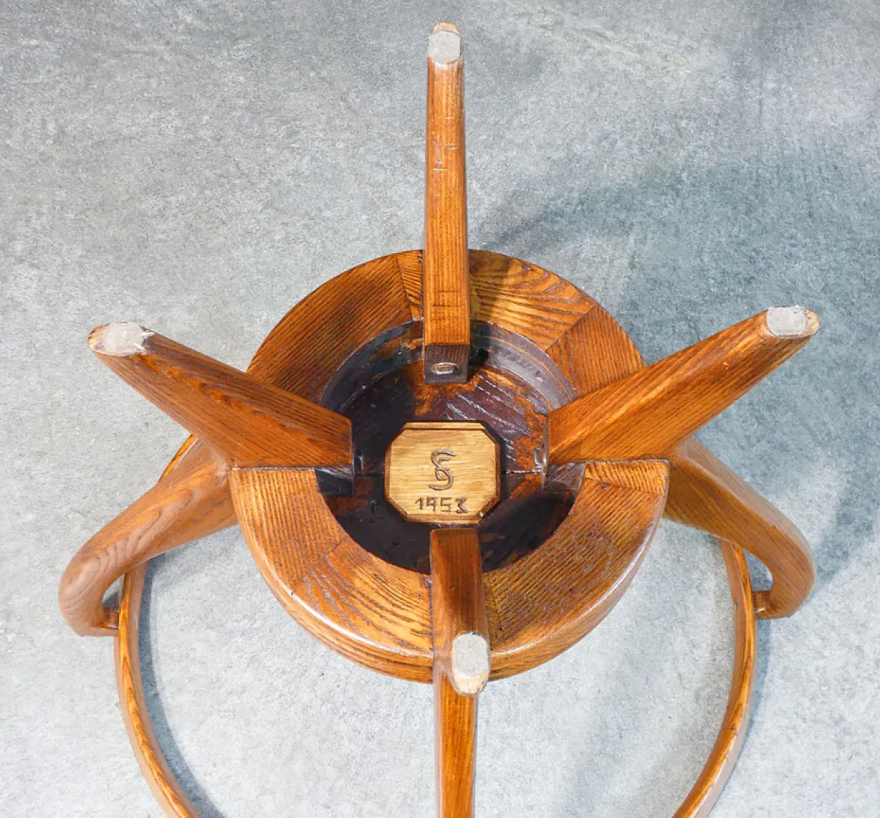 Wood and glass coffee table, 1950s 6