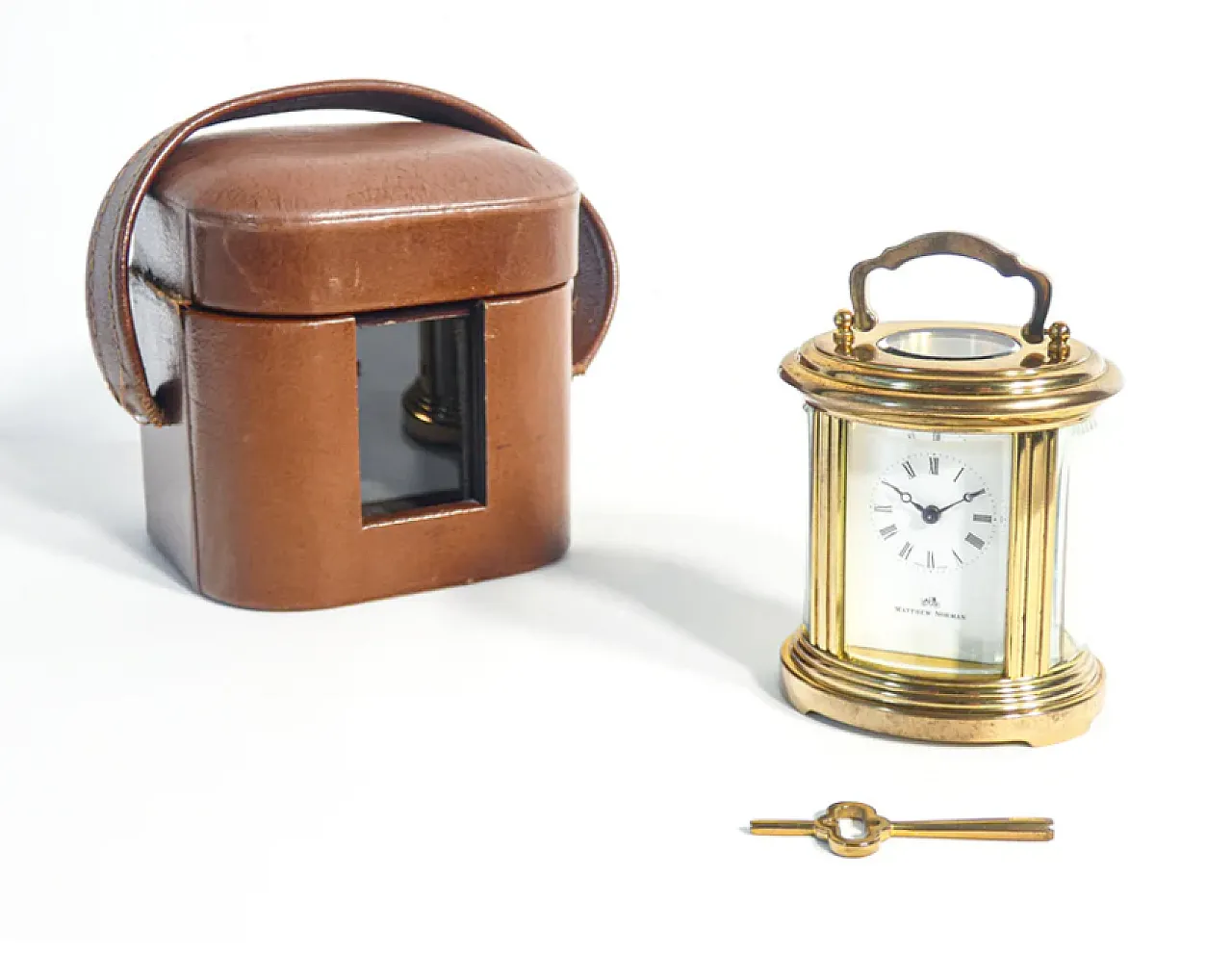 Officier clock with travel case by Matthew Norman, late 20th century 1