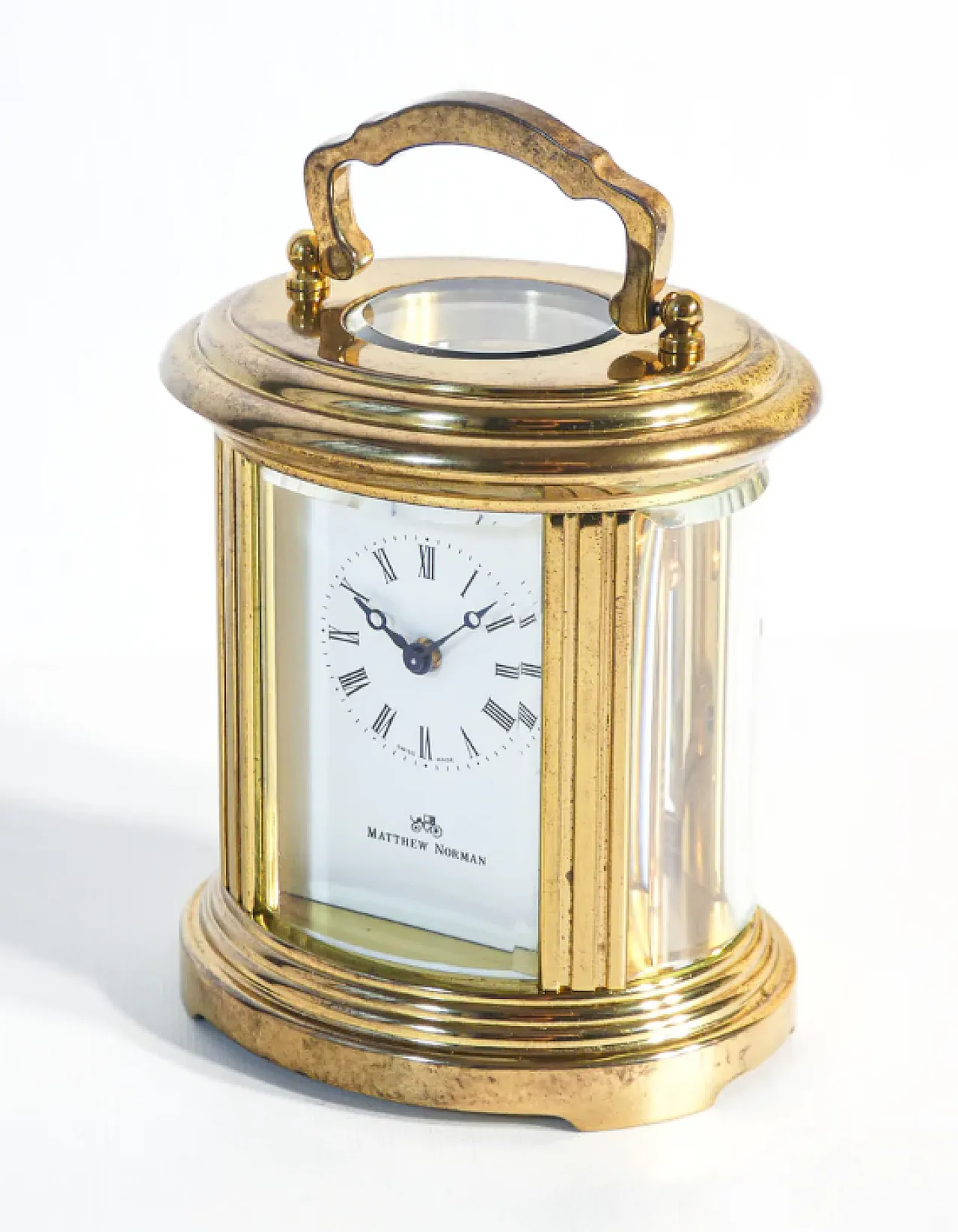 Officier clock with travel case by Matthew Norman, late 20th century 2