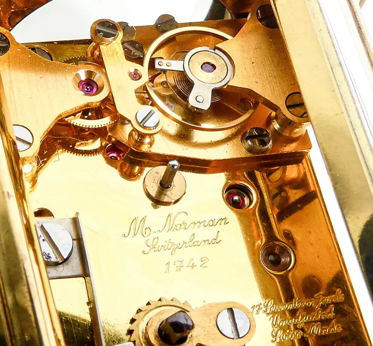 Officier clock with travel case by Matthew Norman, late 20th century 7