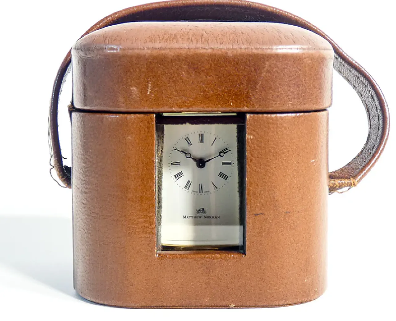 Officier clock with travel case by Matthew Norman, late 20th century 13