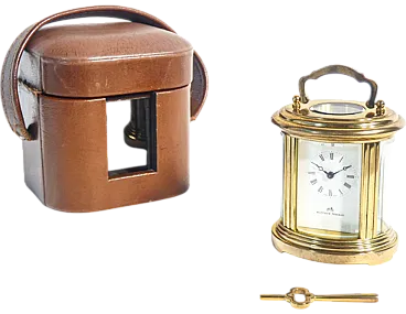 Officier clock with travel case by Matthew Norman, late 20th century