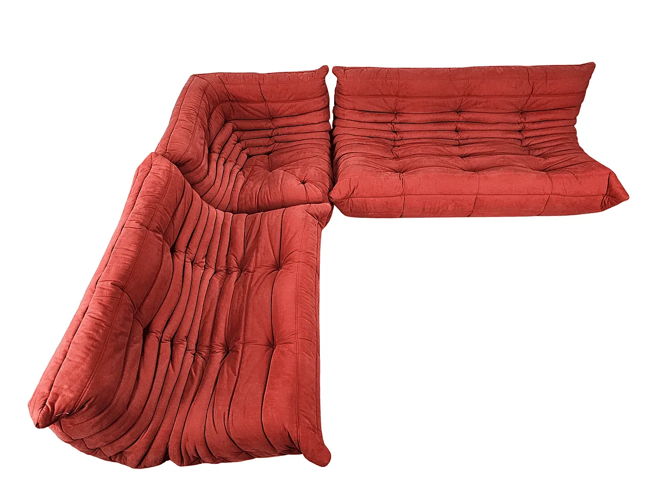 Divano angolare Togo di M. Ducaroy per Ligne Roset rosso, anni '70 1