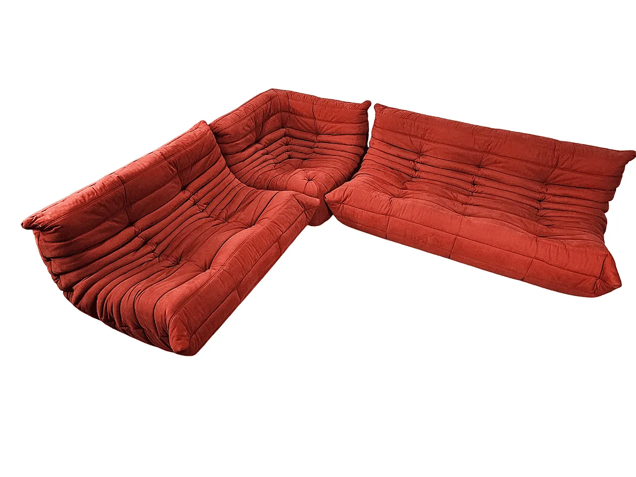 Divano angolare Togo di M. Ducaroy per Ligne Roset rosso, anni '70 2