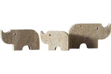 3 Travertine animal sculptures by Fratelli Mannelli, 1970s