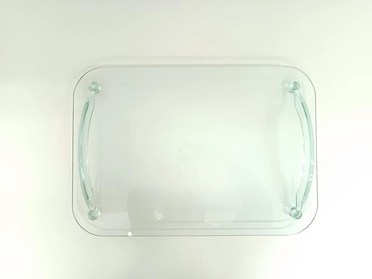 Transparent Glass Tray in the style of Fontana Arte, Italy 1980s 7