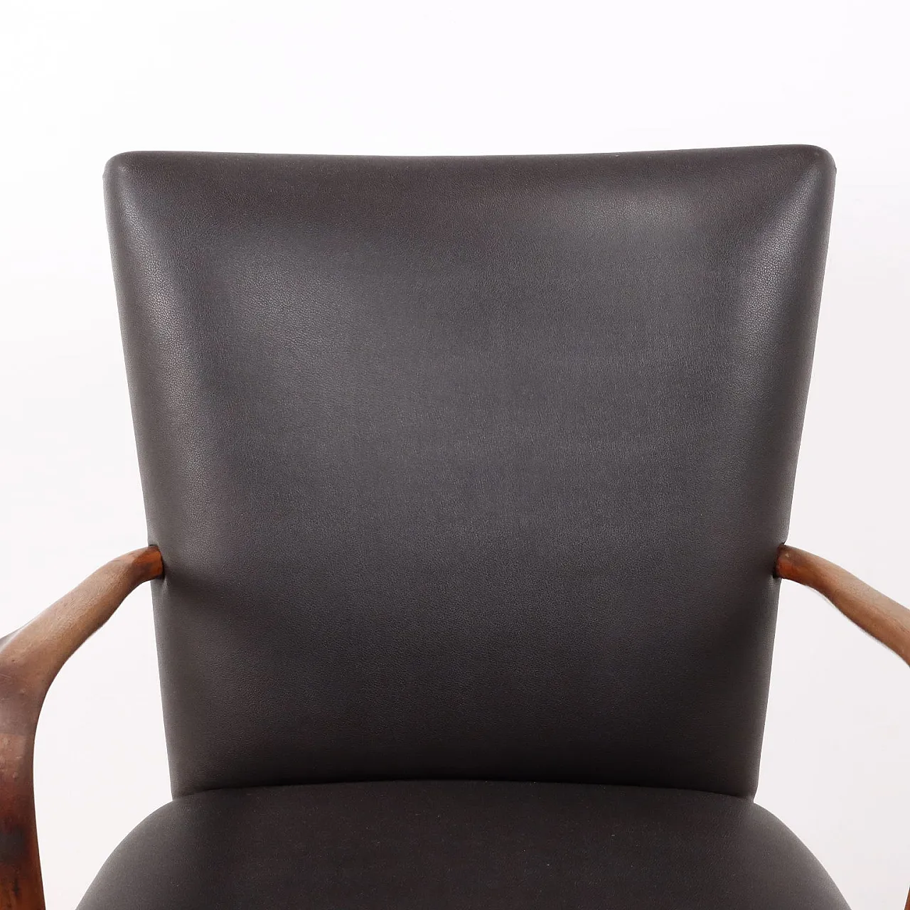 Beech and imitation leather chair, mid-20th century 5