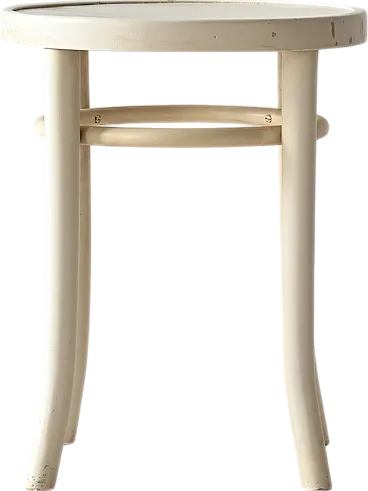 Sgabello vintage bianco in legno