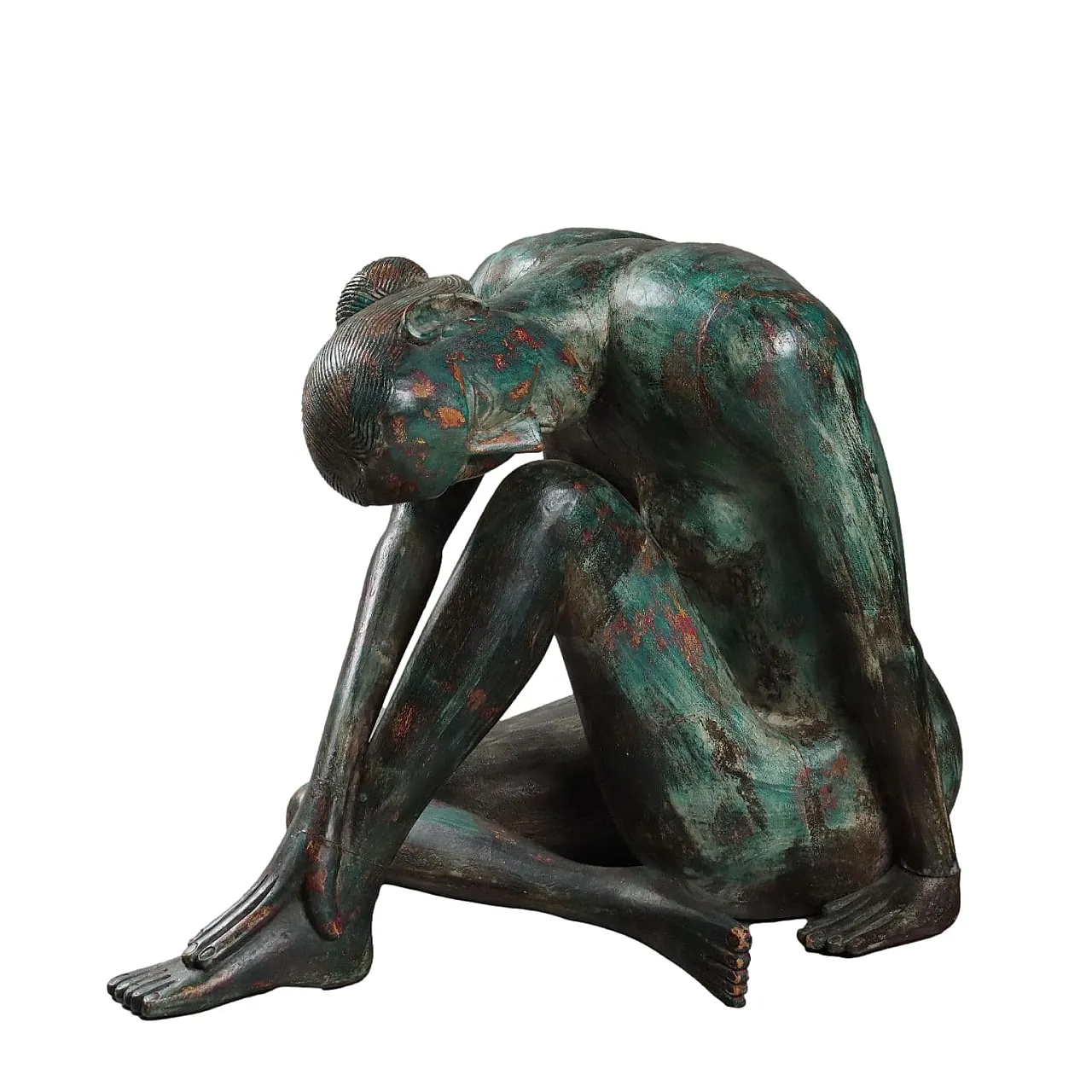 Female Nude, wooden sculpture, late 20th century 1