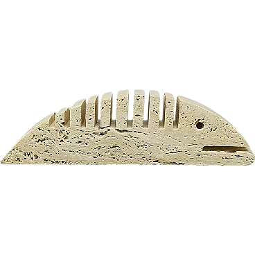 Travertine fish sculpture by Enzo Mari for F.lli Mannelli, 70s