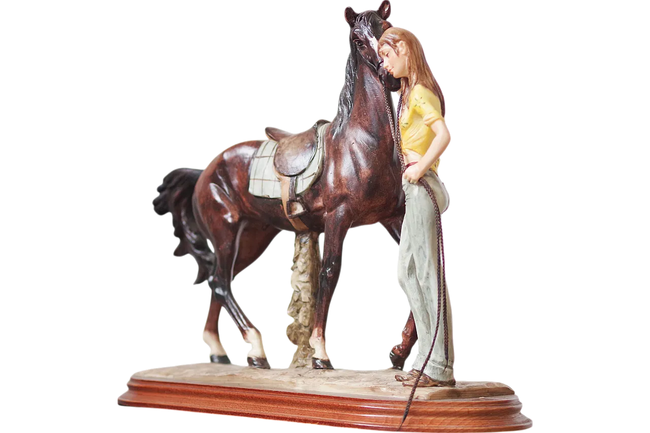 A. Saulini ceramic sculpture of Horse and Woman, 1970s 7