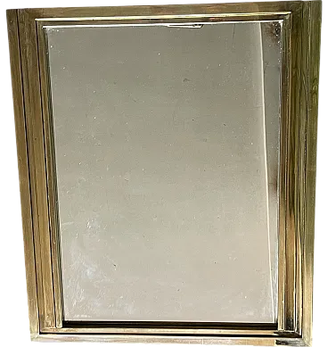 Vintage Italian Brass Mirror, 1970s