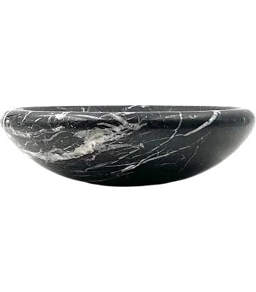 Black marble vide poche / ashtray, Casigliani Italy, 1970s