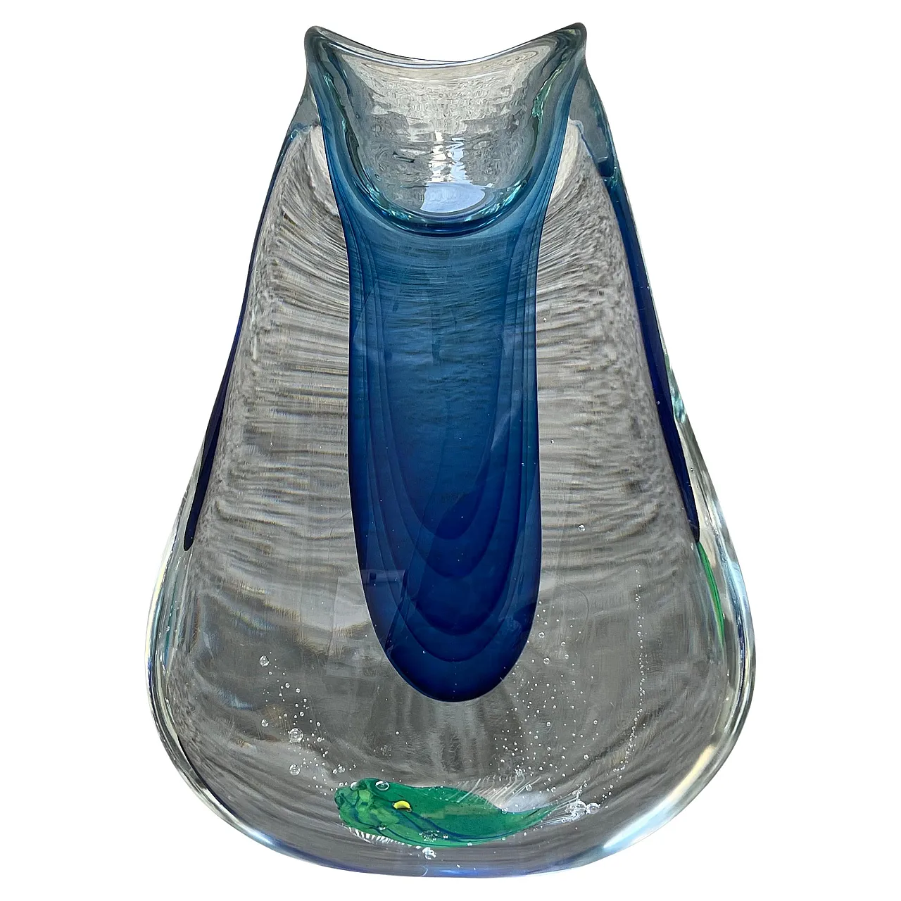 Submerged glass aquarium vase attributed to Flavio Poli, 1960s 1