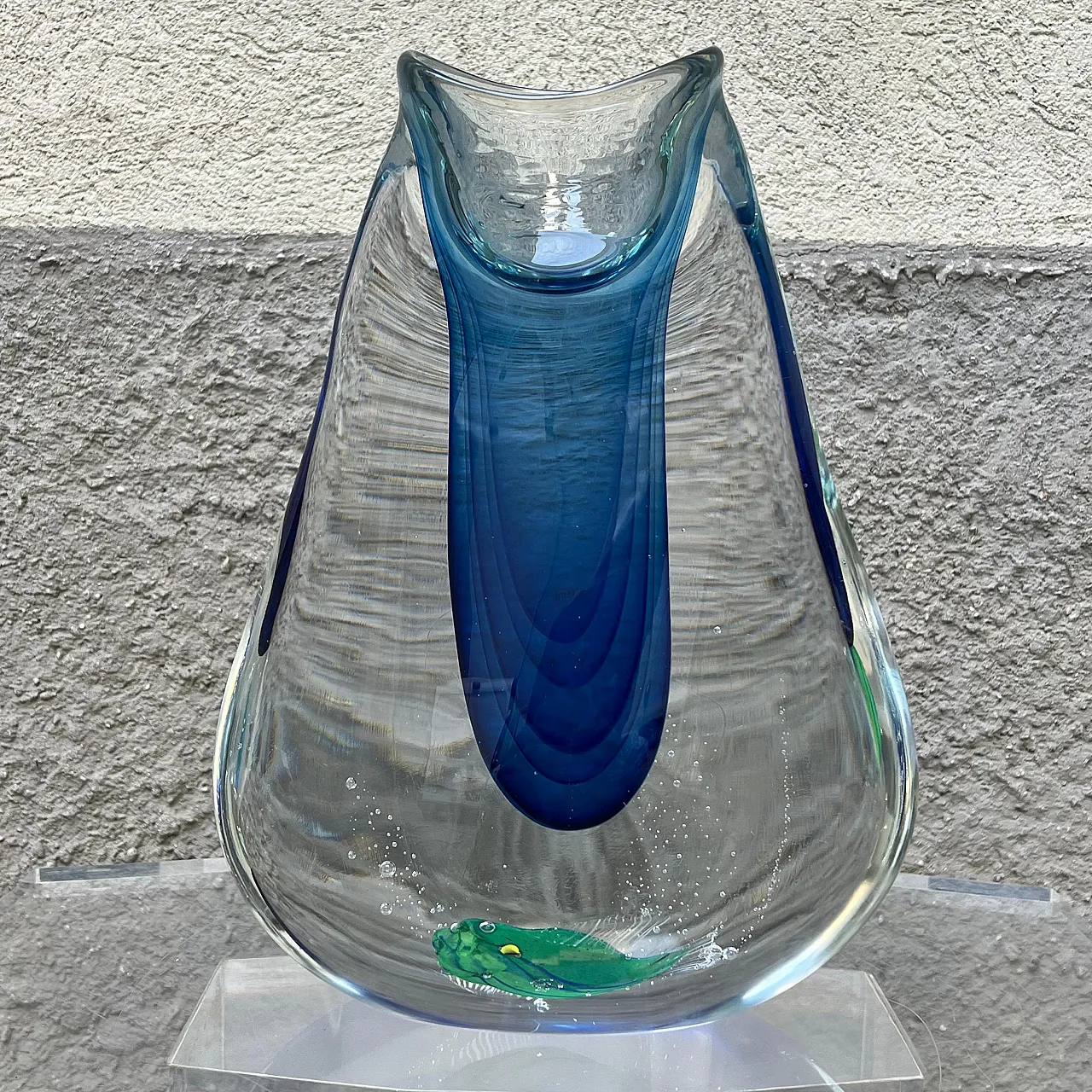 Submerged glass aquarium vase attributed to Flavio Poli, 1960s 2