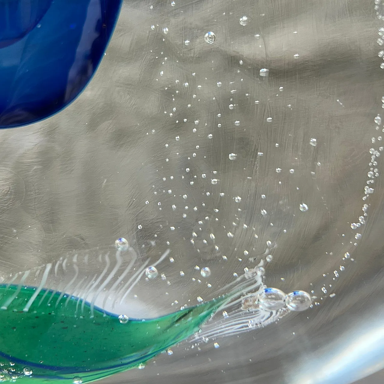 Submerged glass aquarium vase attributed to Flavio Poli, 1960s 14