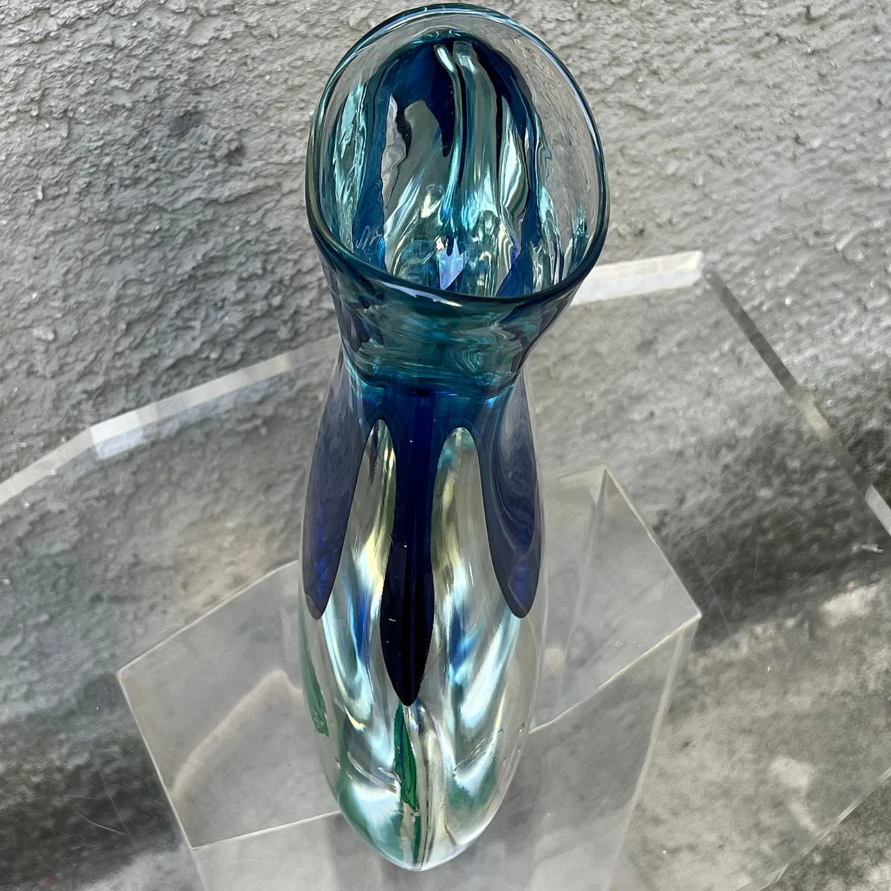 Submerged glass aquarium vase attributed to Flavio Poli, 1960s 17